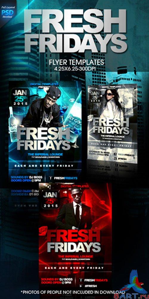 Fresh Fridays Party Flyer/Poster PSD Template