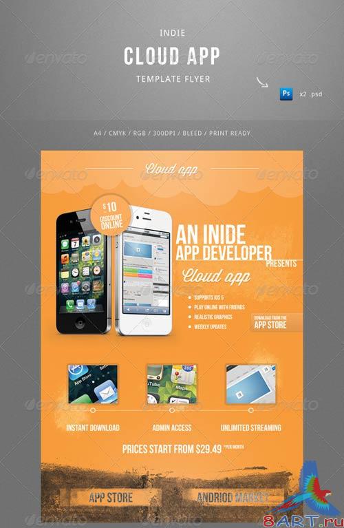 GraphicRiver Indie Cloud App Flyer Template GraphicRiver Indie Cloud App Flyer Template