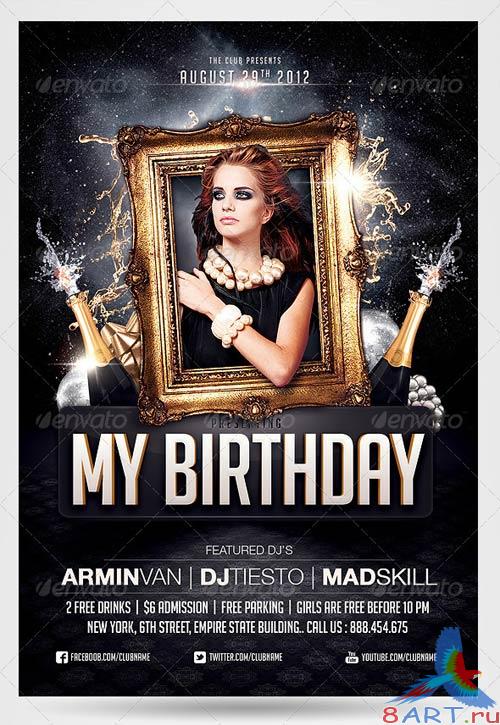 GraphicRiver Birthday party invitation flyer template