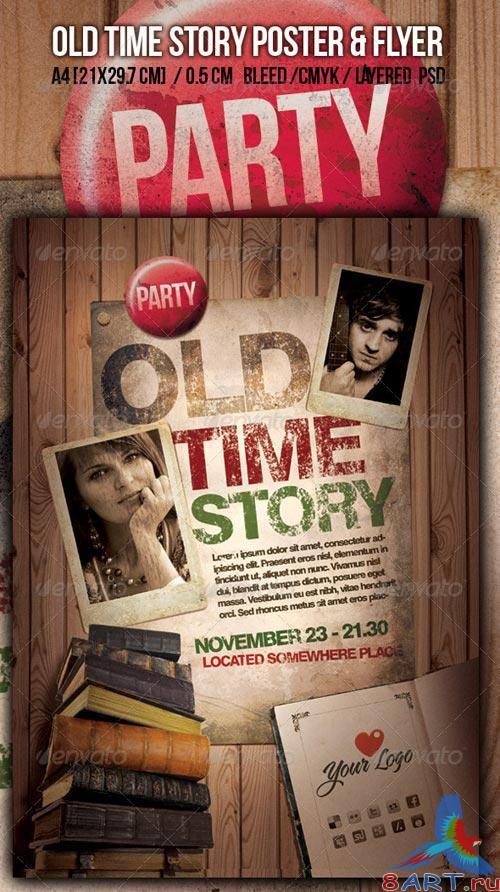 GraphicRiver Old Time Story Party A4 Poster GraphicRiver Old Time Story Party A4 Poster