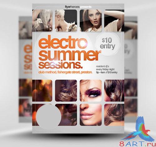 PSD Template - Electro Summer Sessions Flyer/Poster
