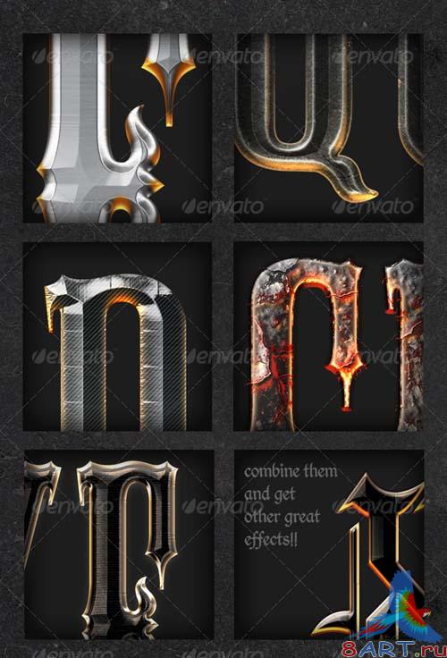 GraphicRiver Chrome & Fire - Gothic Medieval Layer Styles Fx