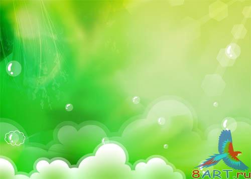 PSD - Green Clouds Template
