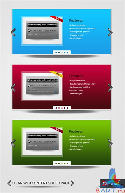 Clean Web Content Slider Pack