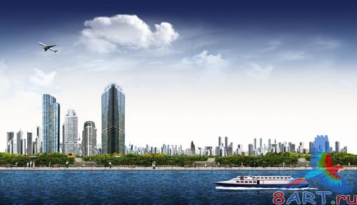 Sources - Evening sky over the city