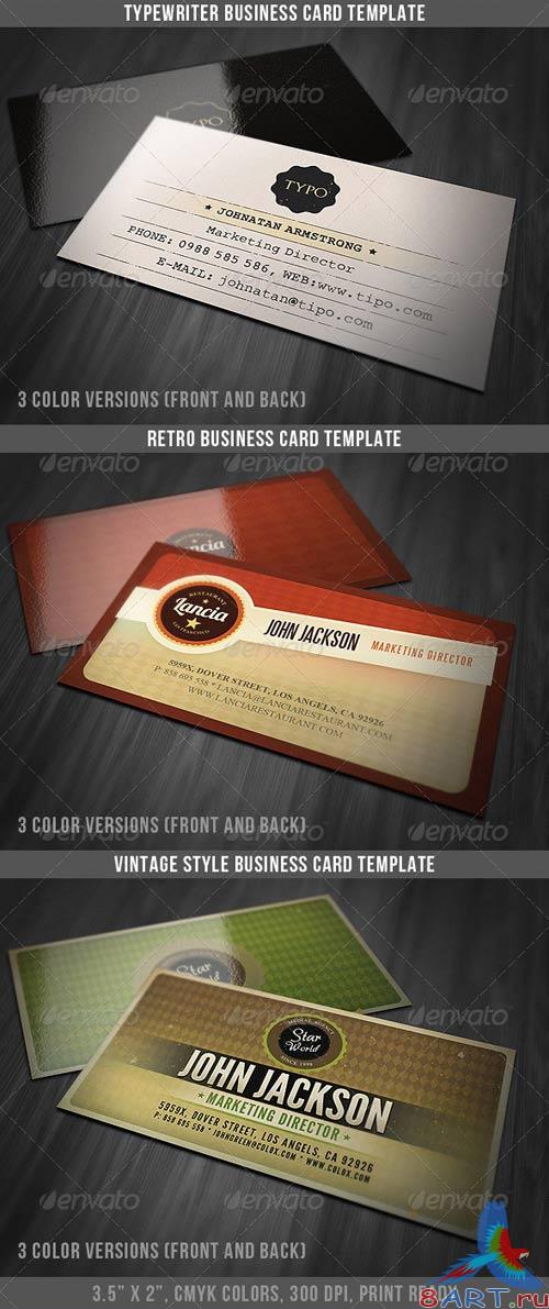 GraphicRiver Retro Business Cards Bundle