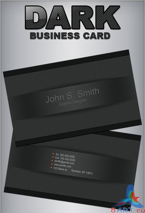 Dark Business Card PSD Template