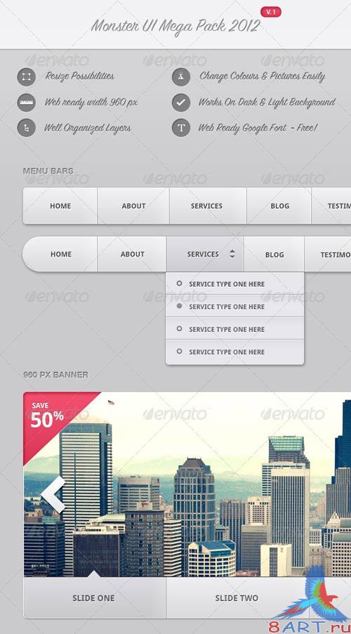 GraphicRiver Monster UI Mega Pack 2012 GraphicRiver Monster UI Mega Pack 2012