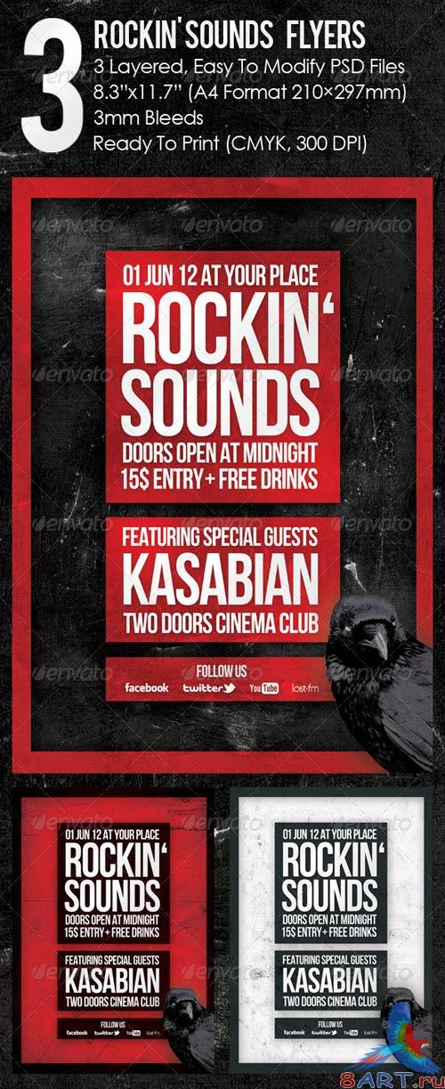 GraphicRiver 3 Rockin' Sounds Flyers