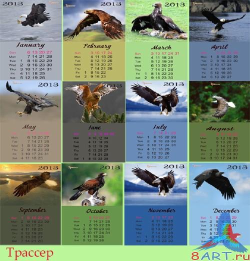 Календарь для 2013 год помесячный - правитель птиц Календарь для 2013 год помесячный - правитель птиц