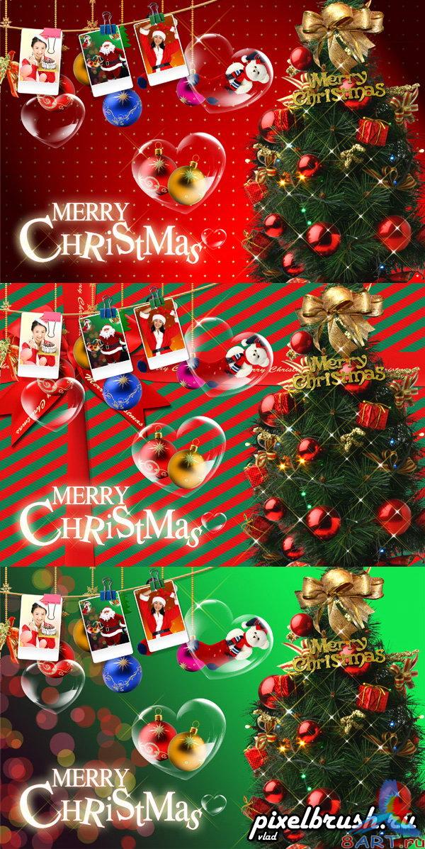 3 Christmas Cards -       Photoshop