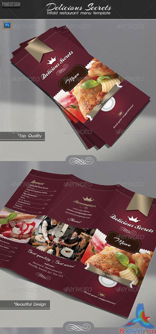GraphicRiver Delicious Secrets | 3-Fold Restaurant Menu