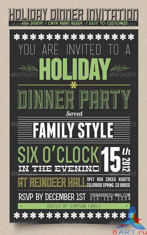 GraphicRiver Holiday Dinner Invitation GraphicRiver Holiday Dinner Invitation