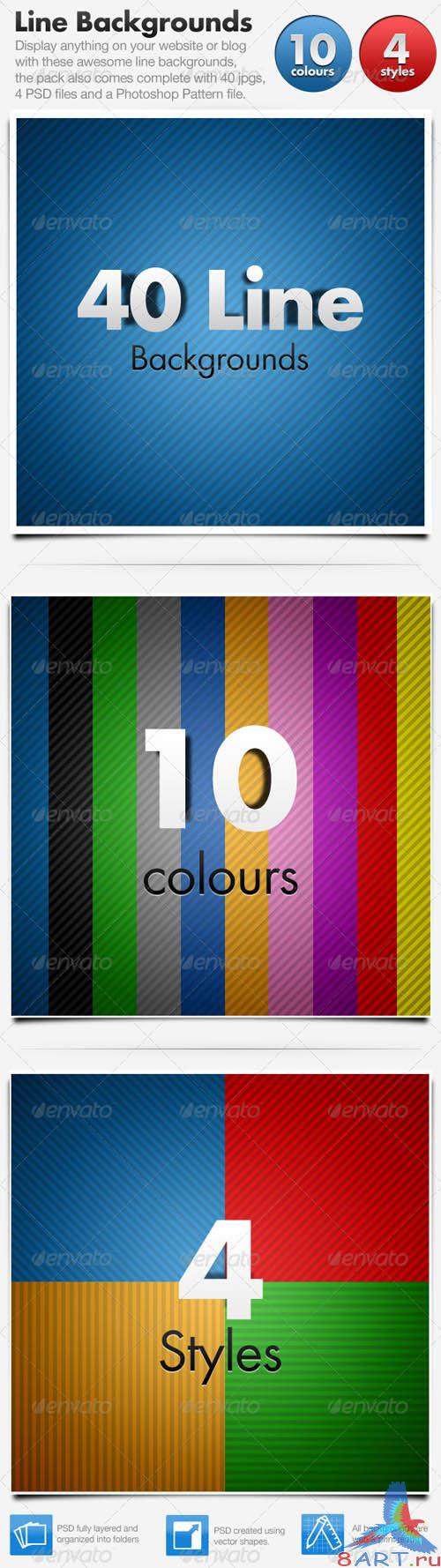 GraphicRiver Line Backgrounds x 40 Horizontal & Diagonal - REUPLOAD