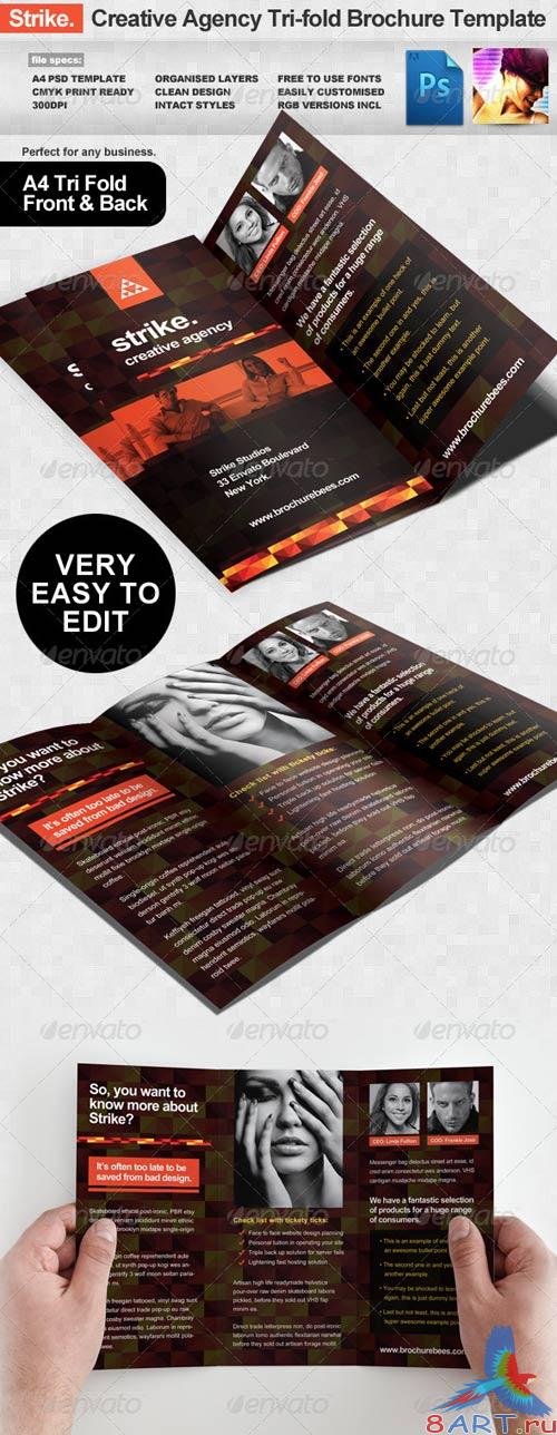 GraphicRiver Strike Creative Agency Tri-fold Brochure Template