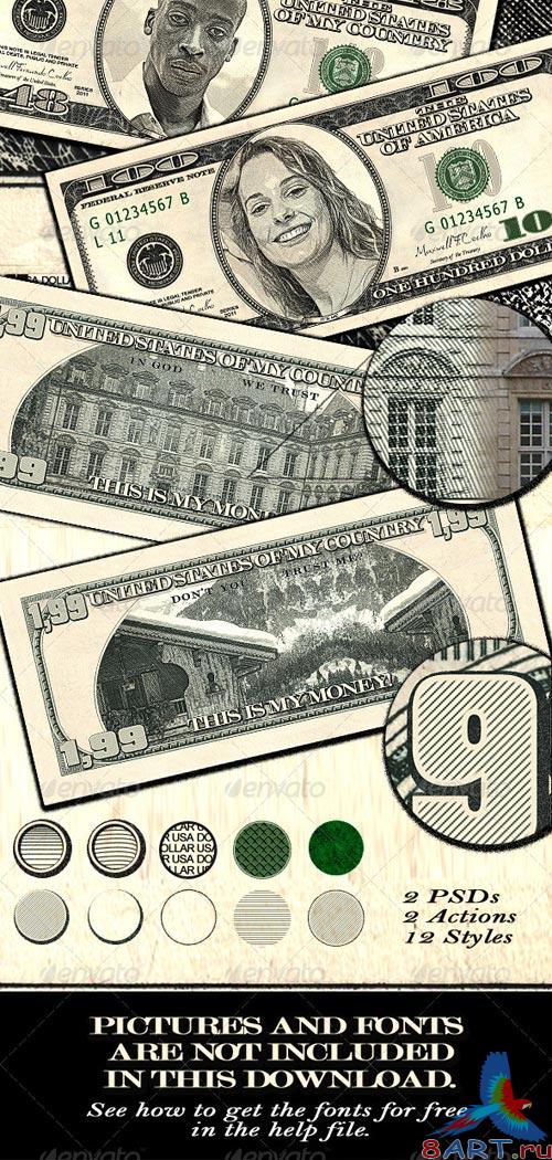 GraphicRiver Dollar Bill Template - Front and Back