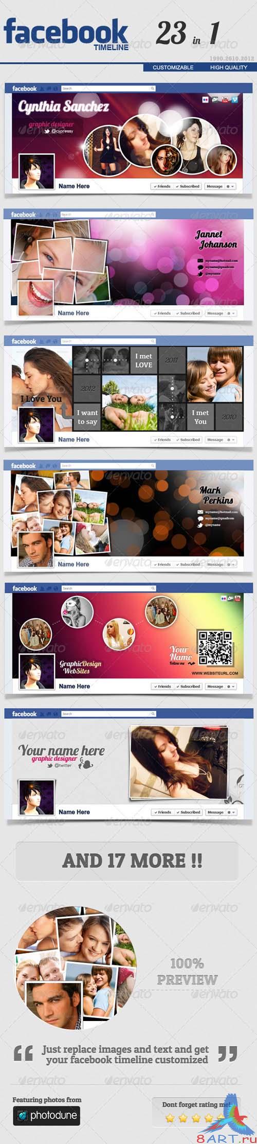 GraphicRiver Facebook Timeline Cover FULL 23 in 1