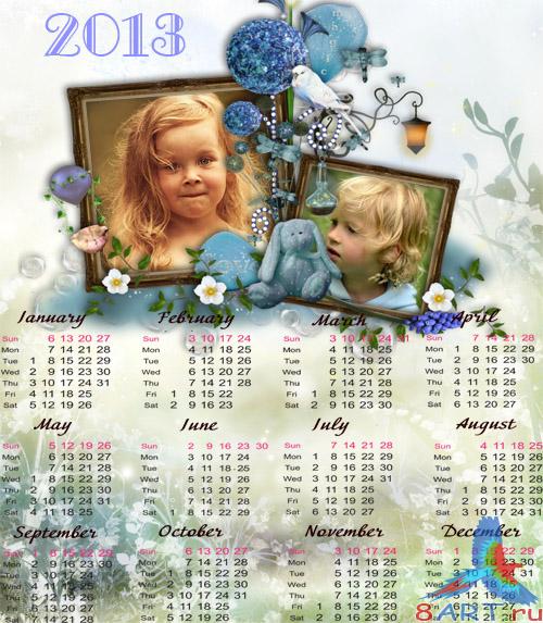 Календарь фоторамка для 2013 год - область чудес Календарь фоторамка в 2013 год - государство чудес