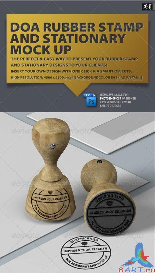GraphicRiver DOA Rubber Stamp and Stationary Mock Up