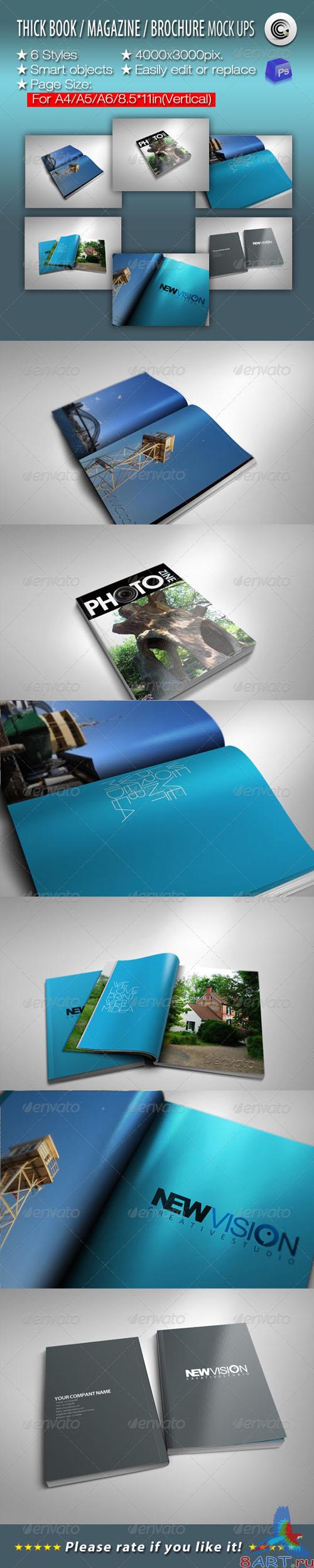 GraphicRiver - Thick Book Magazine Brochure Mock-ups 721697