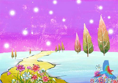 PSD - Bright Fantasy Landscape