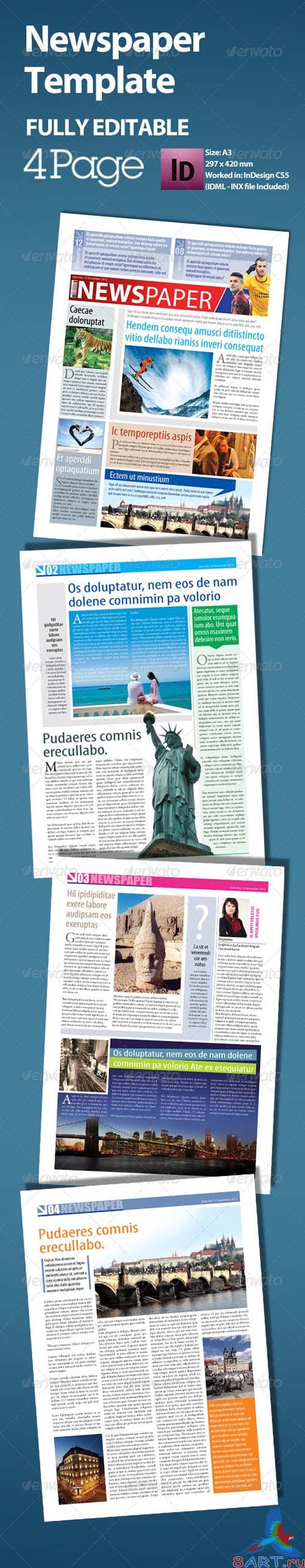 GraphicRiver Newspaper Template A3 Format 4 Page - REUPLOAD