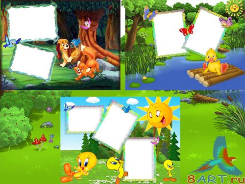 Набор симпатичных детских рамок Набор симпатичных детских рамок