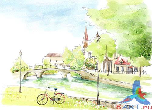 PSD - Cartoon Cityscapes Template