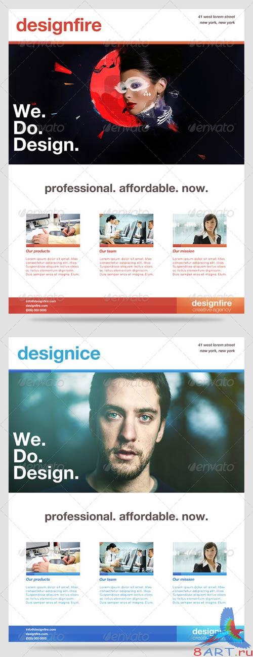 GraphicRiver DesignFire/ DesignIce Minimal Flyers