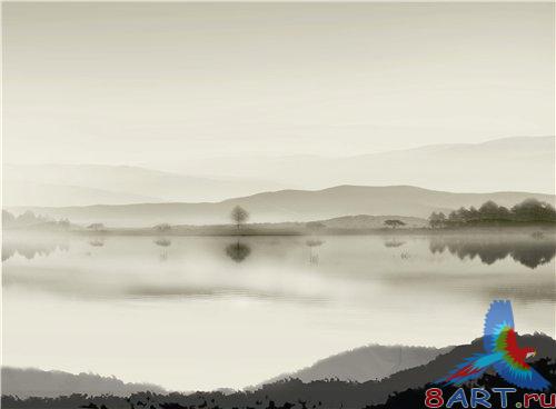 PSD - Sunrise near the Lake