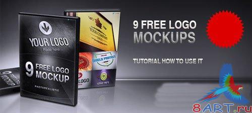 9 Photorealistic Logo Mockups Pack Vol. 2