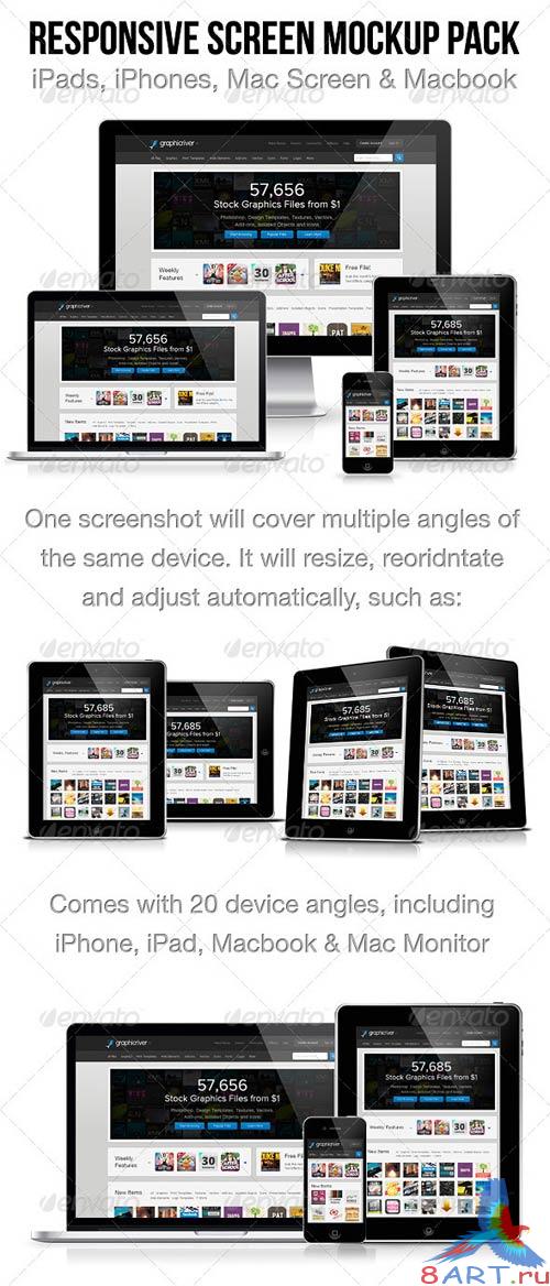 GraphicRiver Responsive Screen Mockup Pack GraphicRiver Responsive Screen Mockup Pack