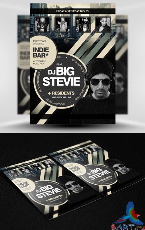 PSD Template - Indie Bar Flyer/Poster PSD Template - Indie Bar Flyer/Poster