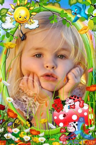 Детская рамка в угоду кому фотошопа - Божьи коровки Детская рамка в видах фотошопа - Божьи коровки