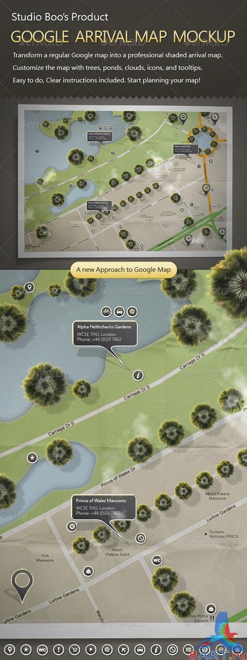 GraphicRiver Google Arrival Map Mock-up - REUPLOAD