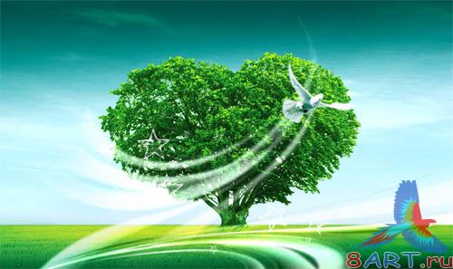 PSD - Bright Heart Tree