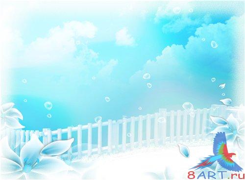 PSD - Light Blue Flowers