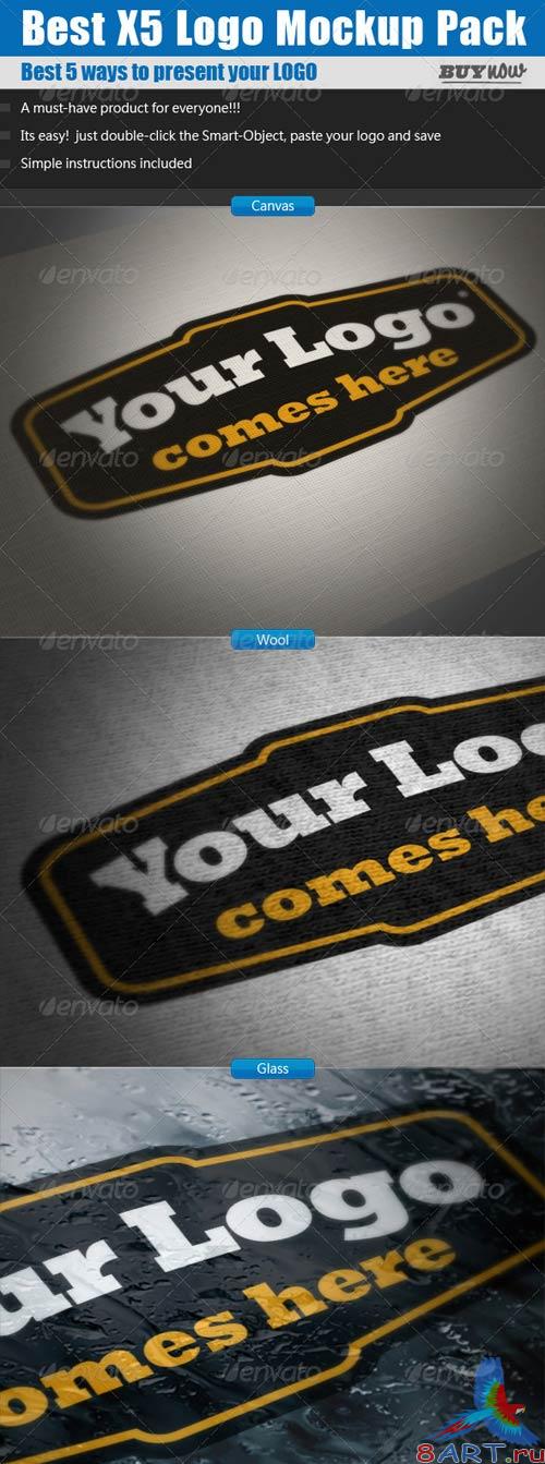 GraphicRiver Logo Mockups x5 Pack - Mock up Template GraphicRiver Logo Mockups x5 Pack - Mock up Template