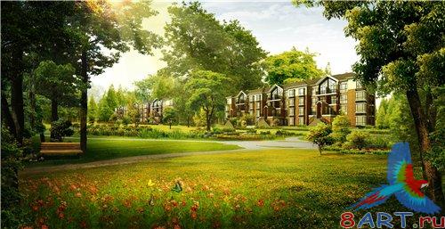 PSD - Houses in the Wood