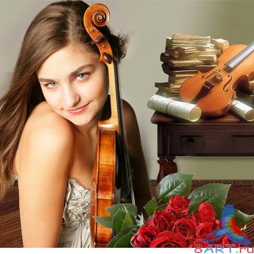 Шаблон женский Скрипачка Шаблон женский Скрипачка