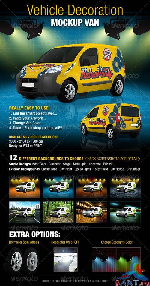 GraphicRiver Vehicle Decoration Mock-Up Van