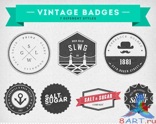 PSD Template - Insignias Vintage Badges
