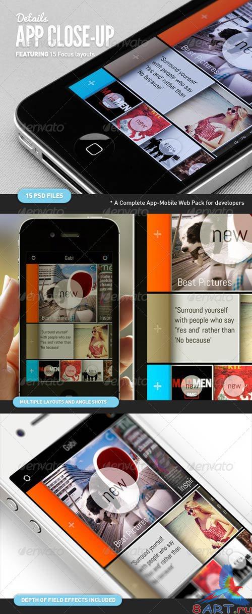 GraphicRiver App UI Close-Up Mock-Up GraphicRiver App UI Close-Up Mock-Up