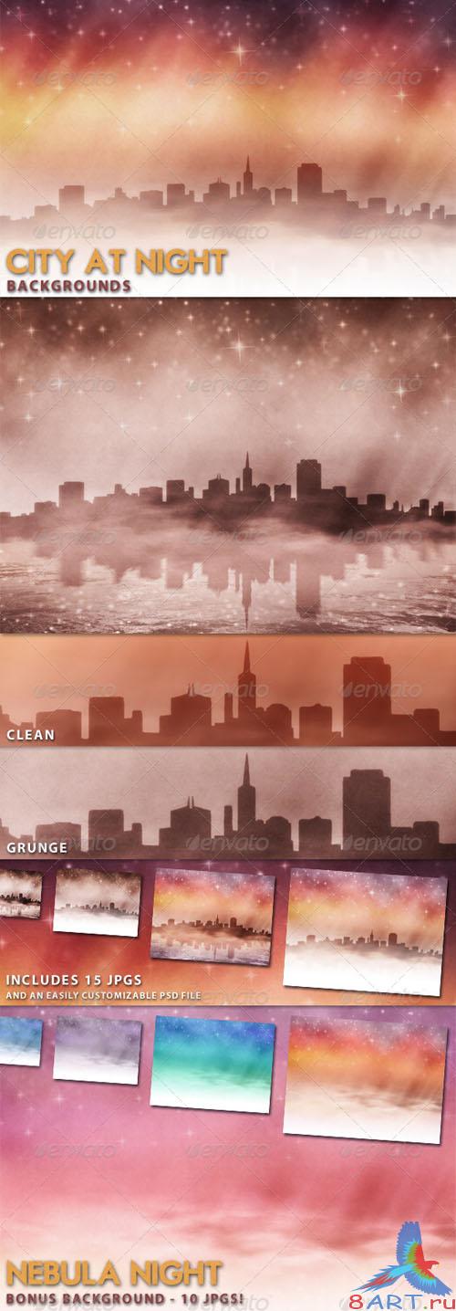 Urban backgrounds night sky - GraphicRiver
