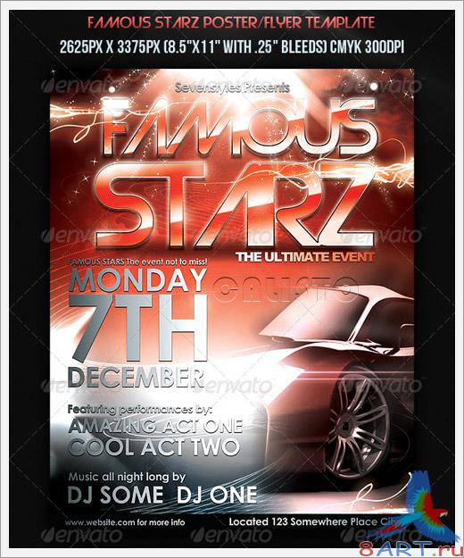 Famous Starz Flyer/Poster Template - GraphicRiver Famous Starz Flyer/Poster Template - GraphicRiver