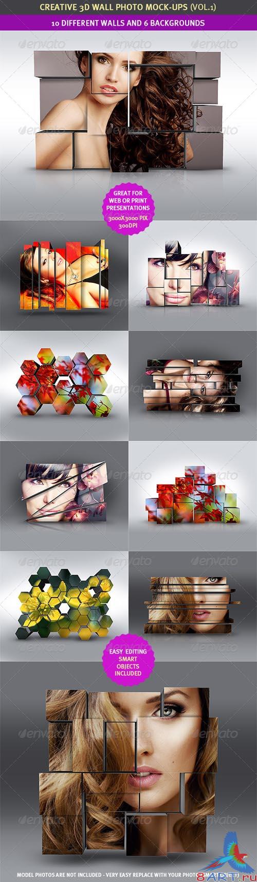 GraphicRiver 3D Wall Photo Mock-Ups 1 - REUPLOAD