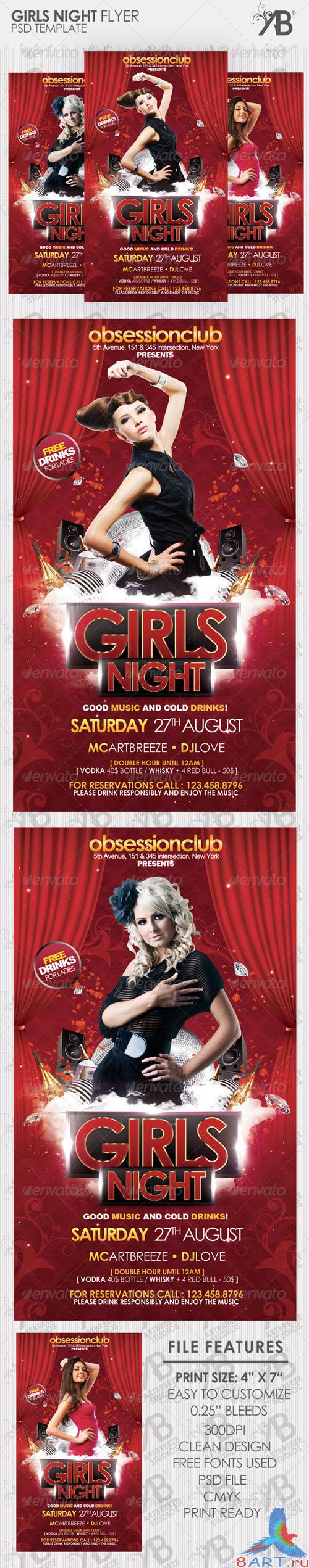GraphicRiver - Girls Night Flyer 2701135 GraphicRiver - Girls Night Flyer 2701135
