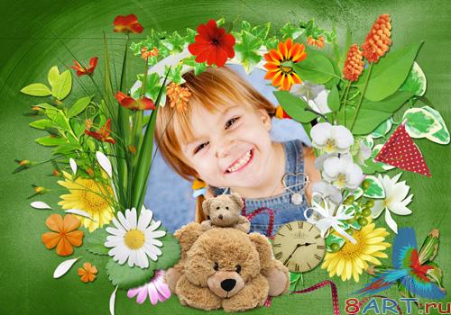 PSD frame - Flower garden