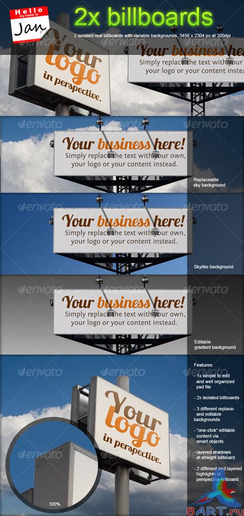 Graphicriver - Set of 2 billboards for product/logo mockup