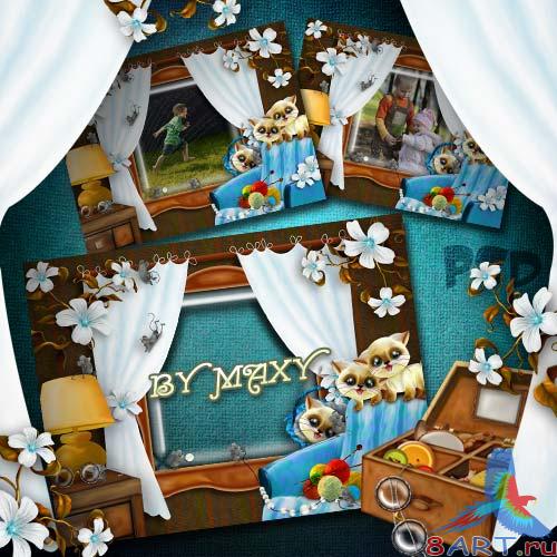 Фоторамка на малышей - Мышки весело играют Фоторамка ради малышей - Мышки весело играют